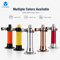 YIZHENG Chalumeau de cuisine professionnel réglable multicolore pour crème brûlée, à gaz butane, coupe-vent