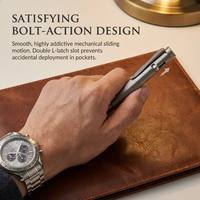 Stylo à bille tactique en titane pur de grade 5 TC4 Ti-6Al-4V avec texture griddée CNC, idéal pour l'EDC, personnalisable, coffret cadeau promotionnel