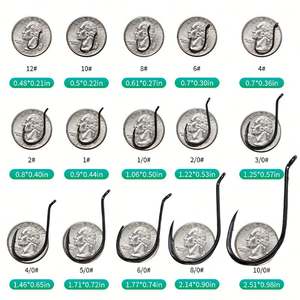 उच्च गुणवत्ता 12 #-10/0 ऑक्टोपस सर्कल हुक के साथ बार्बेड और लूप के साथ हुक - Product Image 2