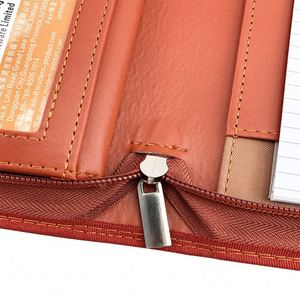 Carpeta de Negocios Negra y Marrón de Alta Calidad, Bolsa de Cuero Multifuncional con Cierre, Artículos de Oficina, Bolsa Promocional - Product Image 5