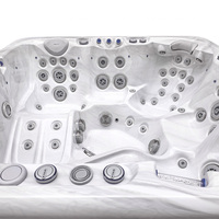 Jacuzzi independiente para exteriores VIRLUX con 70 chorros de hidromasaje y panel de control para jardín, el mejor jacuzzi spa