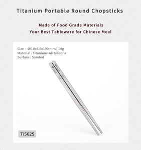 High End Custom Made Titanium <b>Chopsticks</b> Portable Square Handle Luxury Eco-Friendly Flatware Camping Modern Minimalist Design - Product Image 5