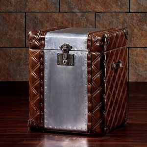 Su misura industriale <span class=keywords><strong>per</strong></span> il tronco in vera pelle in alluminio antico soggiorno lato del tavolo <span class=keywords><strong>mobile</strong></span> armadietto <span class=keywords><strong>ad</strong></span> <span class=keywords><strong>angolo</strong></span> di stoccaggio della casa - Product Image 1