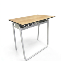 Bureau d'étudiant moderne de haute qualité avec pieds en métal en forme de U, étagère en métal perforé écologique, compact, en bois stratifié pour l'école