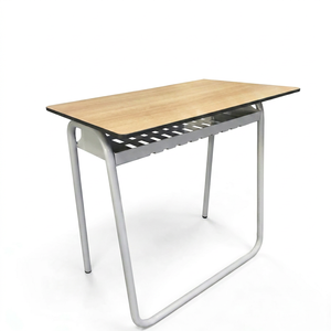 High Quality Modern U Leg Single Student <b>Desk</b> Eco-Friendly Perforated Wood Shelf <b>Compact</b> Laminate Wood Frame School Hotel - Product Image 1
