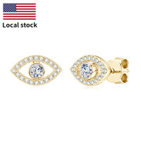 Nuevos y Modernos Pendientes de Plata de Ley 925 con Ojo de la Sabiduría, Pendientes Religiosos con Moissanita de 3mm para Hombres y Mujeres, Regalo para Fiestas