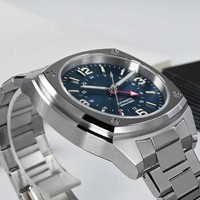 Jam tangan pria desain asli persegi mewah GMT jam tangan otomatis safir pelapis AR bercahaya tahan air