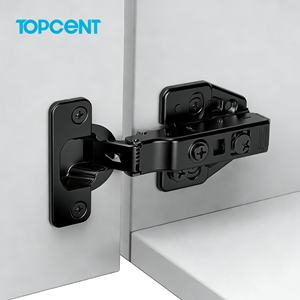 Charnières de <span class=keywords><strong>porte</strong></span> dissimulées Topcent 3D ajustables 35 mm à fermeture douce en fer noir, charnière hydraulique pour meubles, charnière dissimulée à fermeture douce en acier pour cuisine - Product Image 4