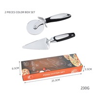 Rutsch fester Griff Edelstahl Sharp Blade Slicer Pie Shovel Kuchens erver Pizzas ch neider Messer Pizza Rad schneider und Server Set