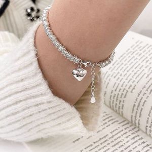 S925 Sterling <b>Silver</b> Heart Bracelet For Women Elegant Everyday Wear Fine <b>Charm</b> Jewelry - Product Image 1