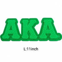 Groothandel 11 inch Griekse Sorority Chenille roze en groene patches strijkbare geborduurde applicaties voor kleding