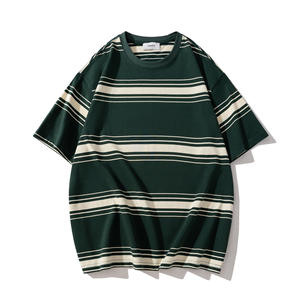 Camiseta de Hombre Oversize de Algodón 100% Tejido a Rayas, Personalizable con Serigrafía, Estilo Urbano, de Alto Gramaje y Anti-Pilling, de Fabricante - Product Image 5