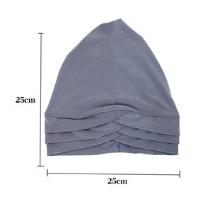 Vente en gros, nouveauté, chapeaux turcs islamiques de luxe pour femmes musulmanes, bonnet de nuit à large bande, bonnet en satin, foulard en coton - Product Image 5