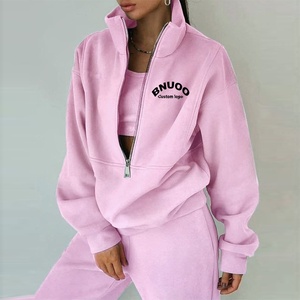 Completo Sportivo <span class=keywords><strong>da</strong></span> <span class=keywords><strong>Donna</strong></span> in Due Pezzi, <span class=keywords><strong>Felpa</strong></span> con Zip in Pile e Pantaloni Tuta, Abbigliamento per <span class=keywords><strong>Casa</strong></span> e Appartamento - Product Image 1