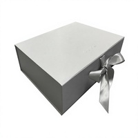 Boîte magnétique pliable de luxe personnalisée avec fermeture magnétique et ruban en satin pour l'emballage