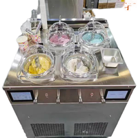 Distributeur de garnitures pour machine à crème glacée molle Binghe 3 saveurs, sur pied, en acier inoxydable |   30L/H |   pour la restauration rapide