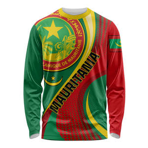 Maillot de football à manches longues Mauritanie, motif animalier personnalisé, t-shirt d'entraînement de football à séchage rapide, tee-shirt rétro pour homme - Product Image 6