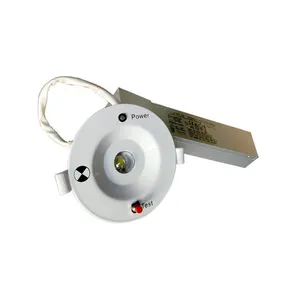 3W 5W fer métallique rond Non maintenu 90 180 minutes plafonnier encastré sortie plate vers le bas lumière LED d'urgence