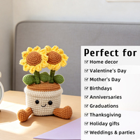 Pot de fleurs au crochet fait main avec jolies jambes, motif tournesol, cactus et fraise, idéal comme souvenir ou décoration de table de chambre