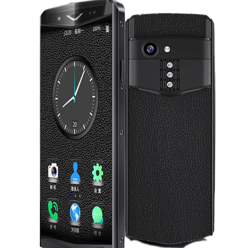 M17 Celular Smartphone Android 8,1 de Metal de cuero cara cuerpo identificación Mini Celular de lujo de teléfonos Dual Sim 16GB Rom4G LTE