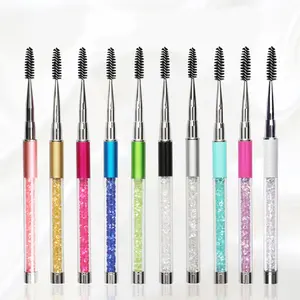 IRISMANLI Crystal Handle Rímel Aplicador Limpieza Pestañas Cepillo con cubierta Espiral Crystal Micro Mascara Wands