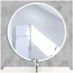 البيضاوي مخصصة الذكية نصف مؤطرة البرونزية مرآة مع أضواء Led مرآة حمام