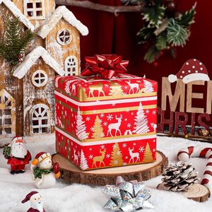 Yarcony Christmas Wrapping <b>Paper</b> Roll 17 In X 33 Ft Red Gold Reindeer Tree Design Double Side Eco Friendly Gift Craft Packaging - Product Image 4