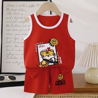 Ensemble de veste et short en coton pour enfants, pour filles et garçons, vêtements d'été avec motifs animaux/à carreaux/dessins animés