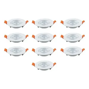 Moderno 7W freddo bianco LED incasso spot Pack 10 regolabile 12W COB Base per interni centro commerciale illuminazione 6000K temperatura colore - Product Image 1