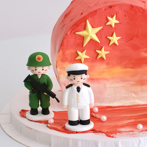 Figurines de soldats en caoutchouc souple sur le thème <span class=keywords><strong>militaire</strong></span> de la Fête Nationale, Forces Terrestres, Marines et Aériennes, Décoration d'anniversaire - Product Image 4