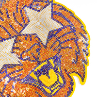Grandes appliques brodées pour veste en jean : Patch Tigre à Paillettes, Lunettes Étoile, Léopard Rugissant, pour Décoration de Journée de Match