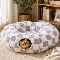 Grand lit ovale pour chat, coussin en peluche doux pour animaux de compagnie, nid confortable et chaleureux pour l'intérieur, tapis de couchage pour chats et chatons