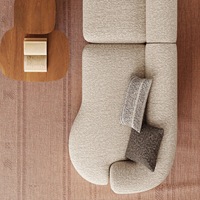 Ensemble de canapés en tissu en forme de L de style Wabi Sabi, canapé sectionnel moderne minimaliste style Dune, design multifonctionnel haute densité