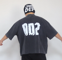 Vente en gros de t-shirt délavé à l'acide pour hommes, logo à motif personnalisé, t-shirt vintage en coton délavé lourd pour hommes
