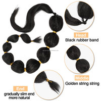 WP31 Extension de queue de cheval ombrée de 32 pouces, 150g, avec élastique, extensions de cheveux synthétiques lisses à enrouler, styles tressés Yaki