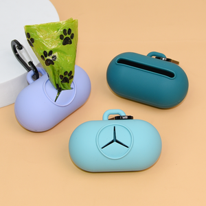 Dispensadores de bolsas de basura para mascotas personalizados contenedor de bolsas de basura de perro de silicona respetuoso con el medio ambiente soporte de bolsa de caca portátil - Product Image 3