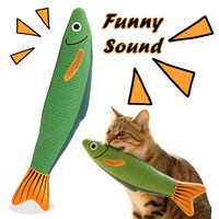 Juguete de peluche duradero con forma de pez para gatos, con sonido, para masticar, interactivo y con movimiento, para venta al por mayor