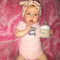 Boneka Bayi Reborn Mirip Asli 20 Inci, Mainan Lembut Bayi Baru Lahir Realistis dengan Pakaian dan Aksesoris yang Dapat Diganti