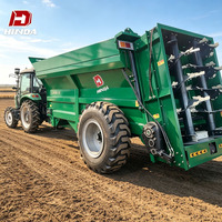 Épandeur de fumier de vache et d'engrais solides en acier inoxydable, entraîné par tracteur, pour engrais organique solide