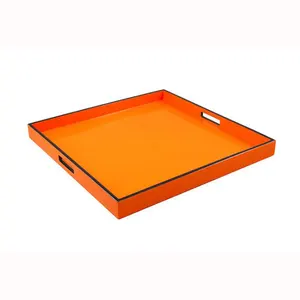 ที่มีคุณภาพสูงที่ขายดีที่สุดพิเศษที่ออกแบบใหม่ล่าสุดสีส้มเคลือบถาดเสิร์ฟจากเวียดนาม