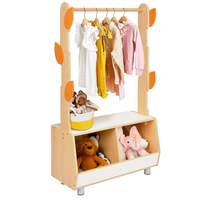 Porte-vêtements et organisateur de costumes pour enfants en forme d'arbre avec rangement pour déguisements pour chambre d'enfant, salon, salle de jeux