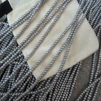 Perles d'eau douce grises naturelles sans noyau, de qualité AAA, irradiées, 2,5-3 mm, pour bricolage, produit semi-fini, forte brillance, forme pomme de terre