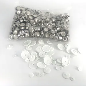 Plastic Bodemstof Bedekte Knoop Blanco Aluminium Diy Naaien Cover Knop Voor Kleding