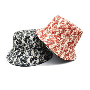 Impreso Coconut Palm Grove Pescador Sombreros de moda Mujeres Verano Surf Playa Moda Cubo Reversible Sombreros personalizados Logo bordado - Product Image 1