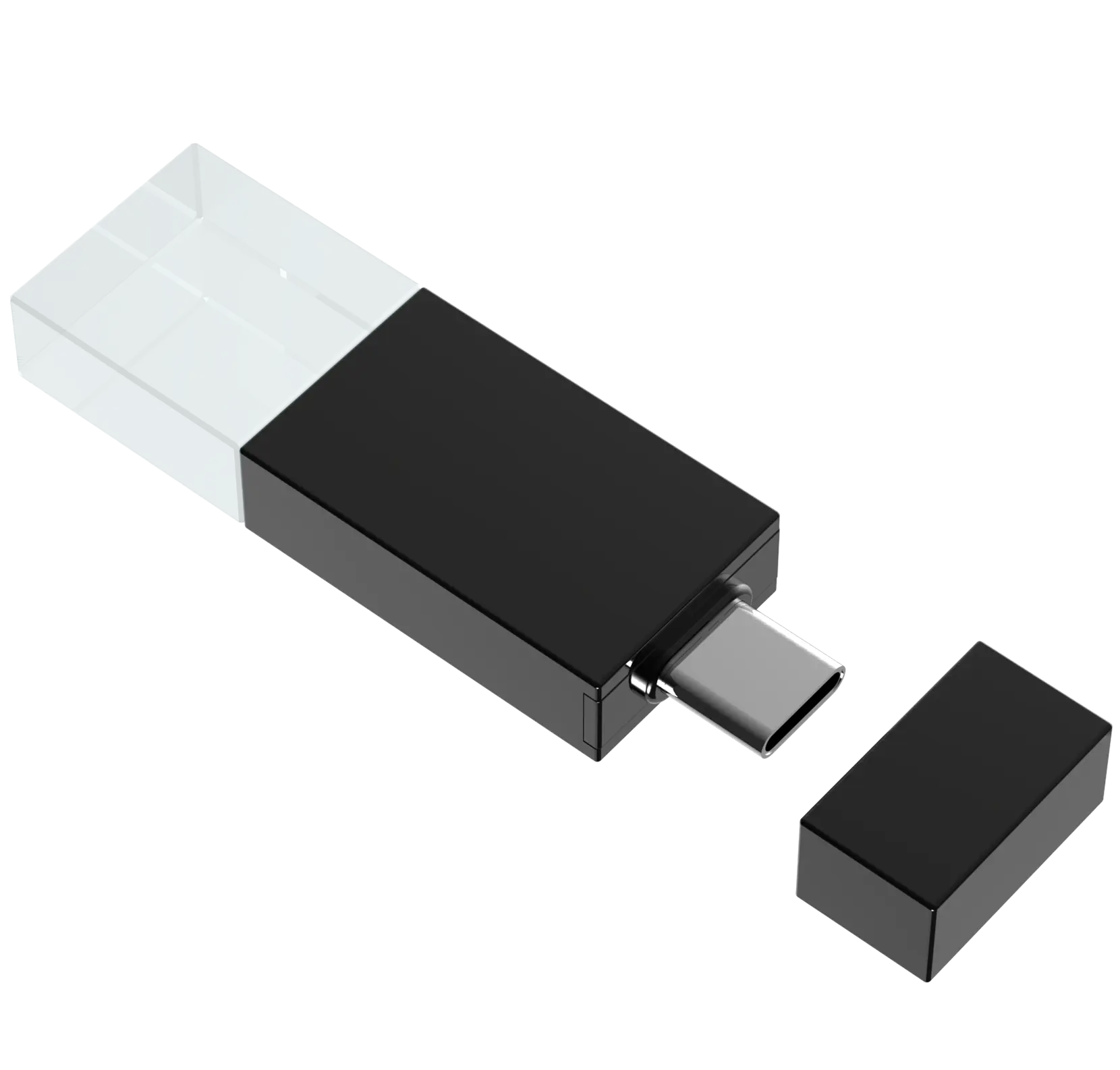 नए निजी कस्टम लोगो ग्लास धातु यूएसबी सी 16gb 32gb 64GB Pendrive 8gb OEM ग्लास यूएसबी फ्लैश ड्राइव के साथ प्रकाश का नेतृत्व किया