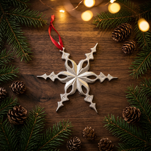 Ornement suspendu en aluminium poli en forme de cœur, blanc rustique, luxe, fait main, impression numérique, Sonnet, décoration de Noël pour la maison - Product Image 2