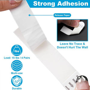 Grandes bandes suspendues blanches <span class=keywords><strong>pour</strong></span> cadres photo suspendus et Noël sans clous Crochets adhésifs <span class=keywords><strong>pour</strong></span> cadres photo - Product Image 4