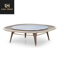 Table basse minimaliste en marbre de style italien mobilier design moderne table basse à pieds en bois