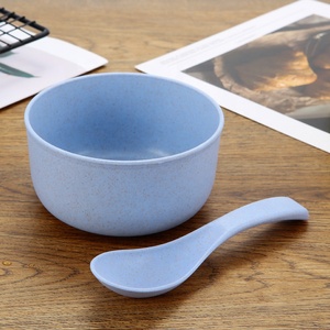 Unbreakable Durable Eco Tableware Set Wheat <strong>Straw</strong> Pulp Fiber Kid <strong>Bowl</strong> <strong>with</strong> Spoon - Product Image 6