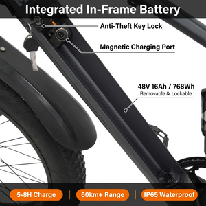 จักรยานเสือภูเขาไฟฟ้าแบบเต็มระบบกันสะเทือน 750w มอเตอร์ฮับหลัง แบตเตอรี่ลิเธียม ล้อ 26 นิ้ว สำหรับผู้ใหญ่ - Product Image 5